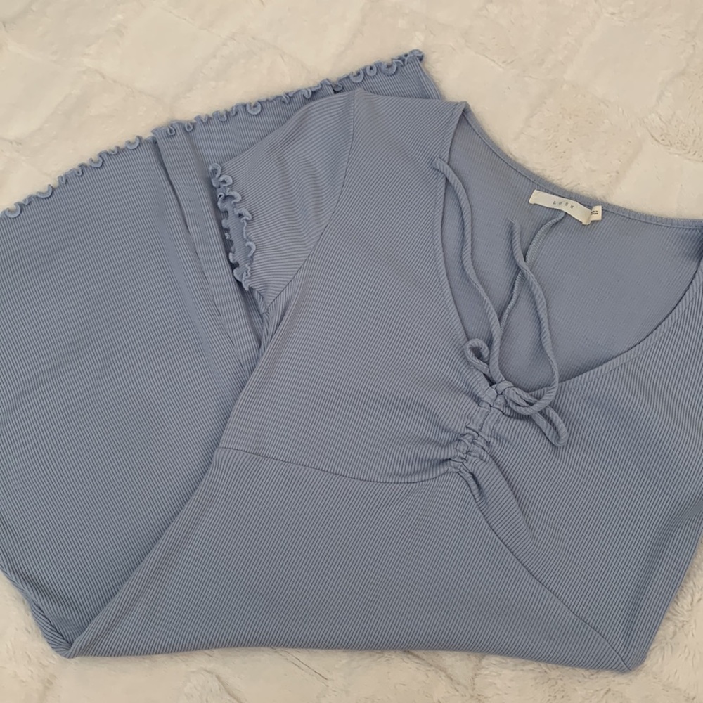 Ribbed Blue Dress
